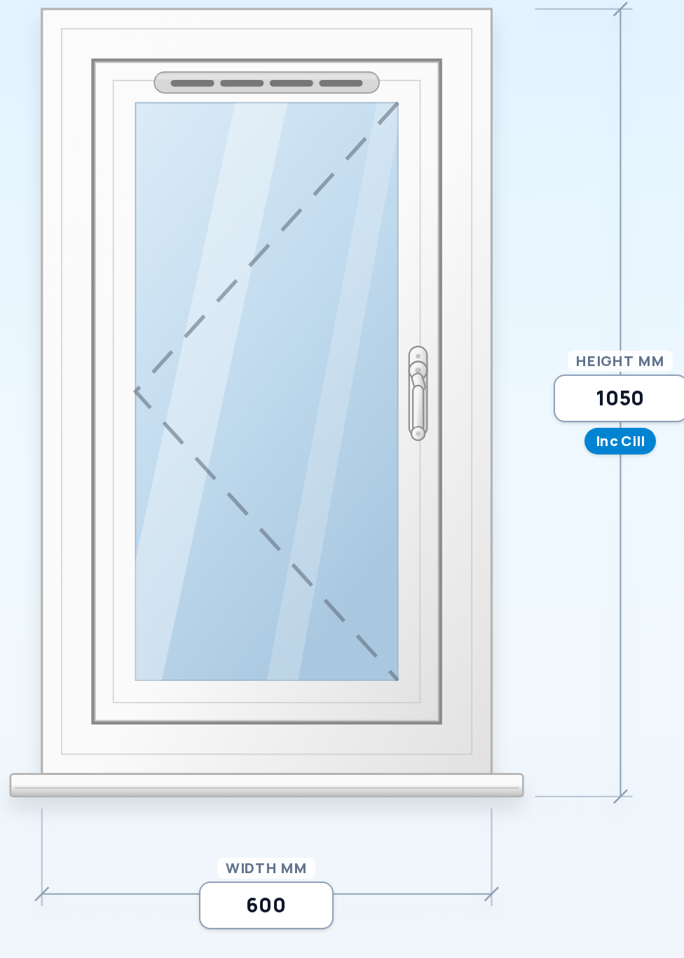 Full Side Opener window drawing