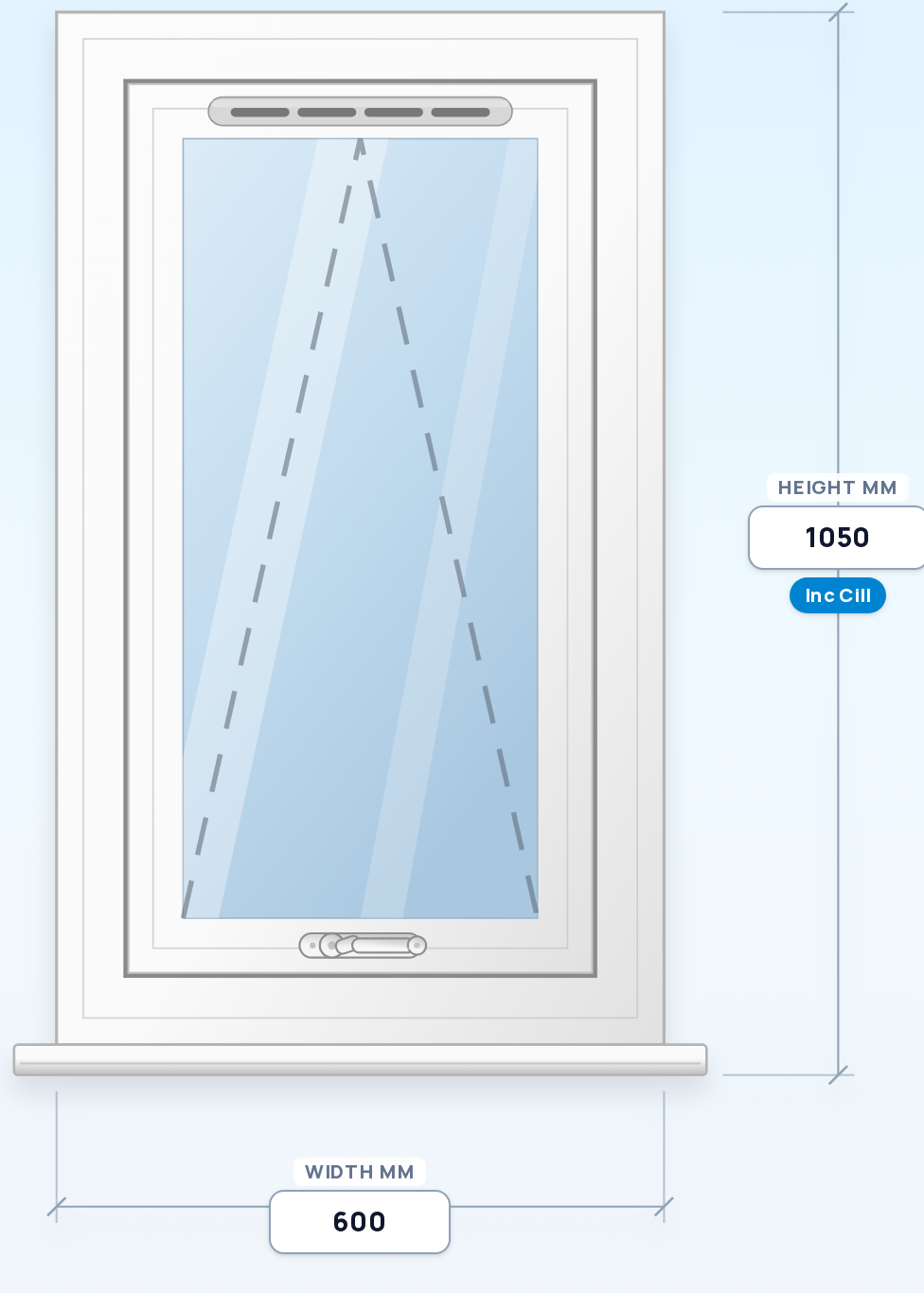 Full Top-Hung Window window drawing