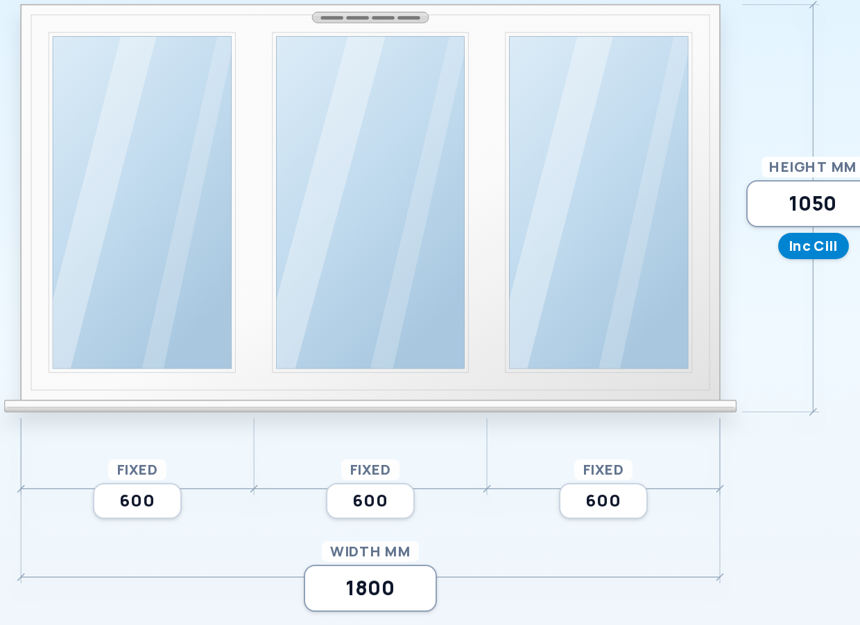 Three Fixed Panes window drawing
