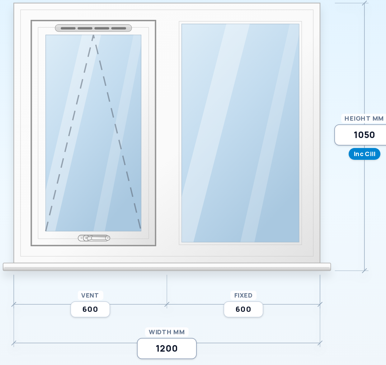 Top Vent + Fixed window drawing