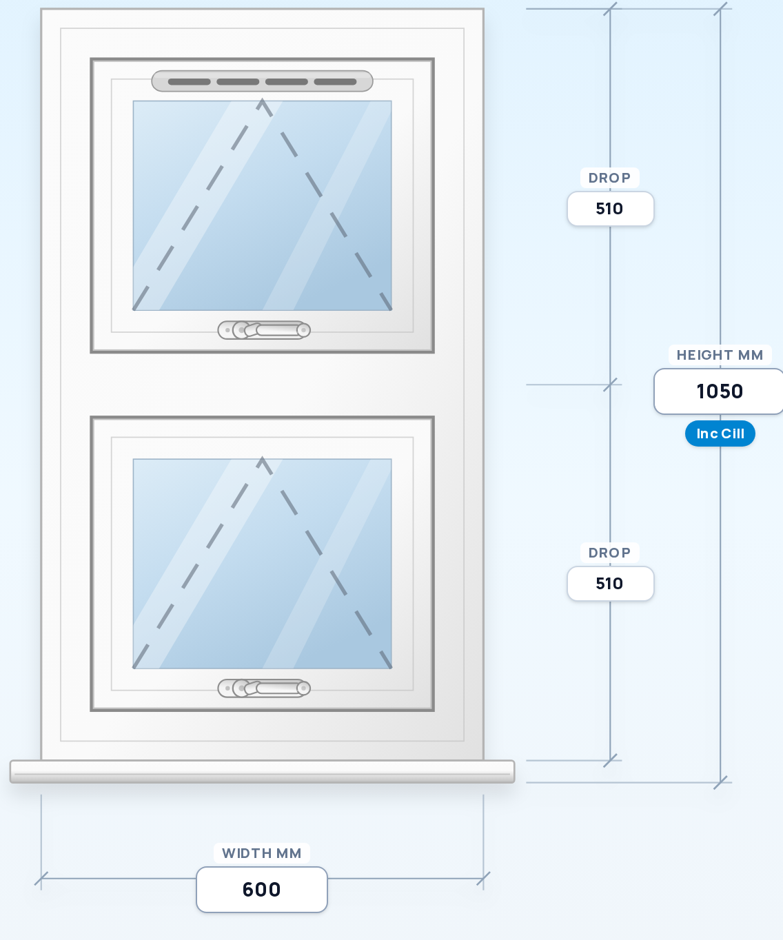 Top Vent over Top Vent window drawing