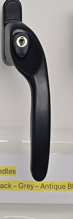 Cranked espagnolette window handle in Black